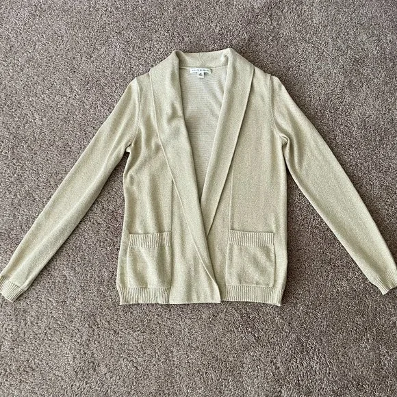 Banana Republic Gold Shimmer Cardigan XS - Picture 7 of 11